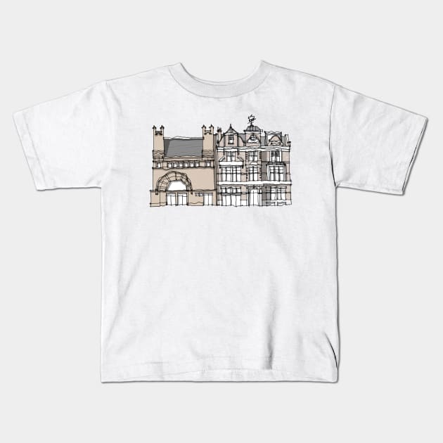 White Chapel Gallery London Kids T-Shirt by MARKDONNELLYILLUSTRATION